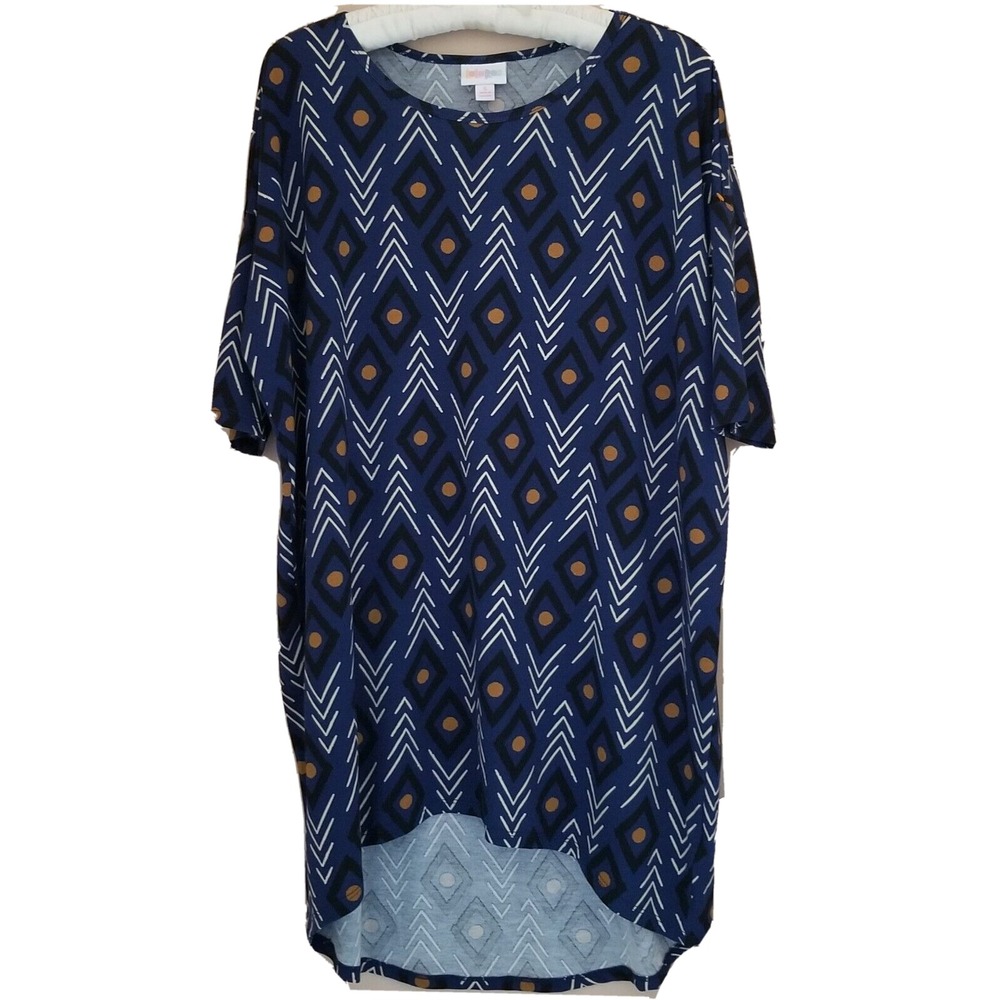 LULAROE Tunic Womens S Artsy Crewneck Short Sleeve Relaxed Fit Errands Festival